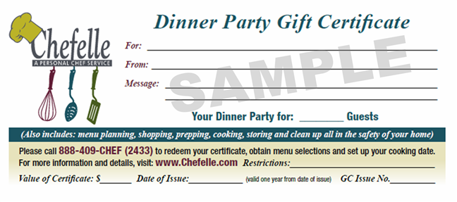 Gift Certificates Chefelle