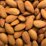 Cleared golden almonds background
